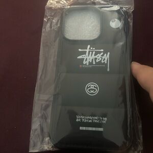 Stussy Black Logo iPhone Case with White Graphics
